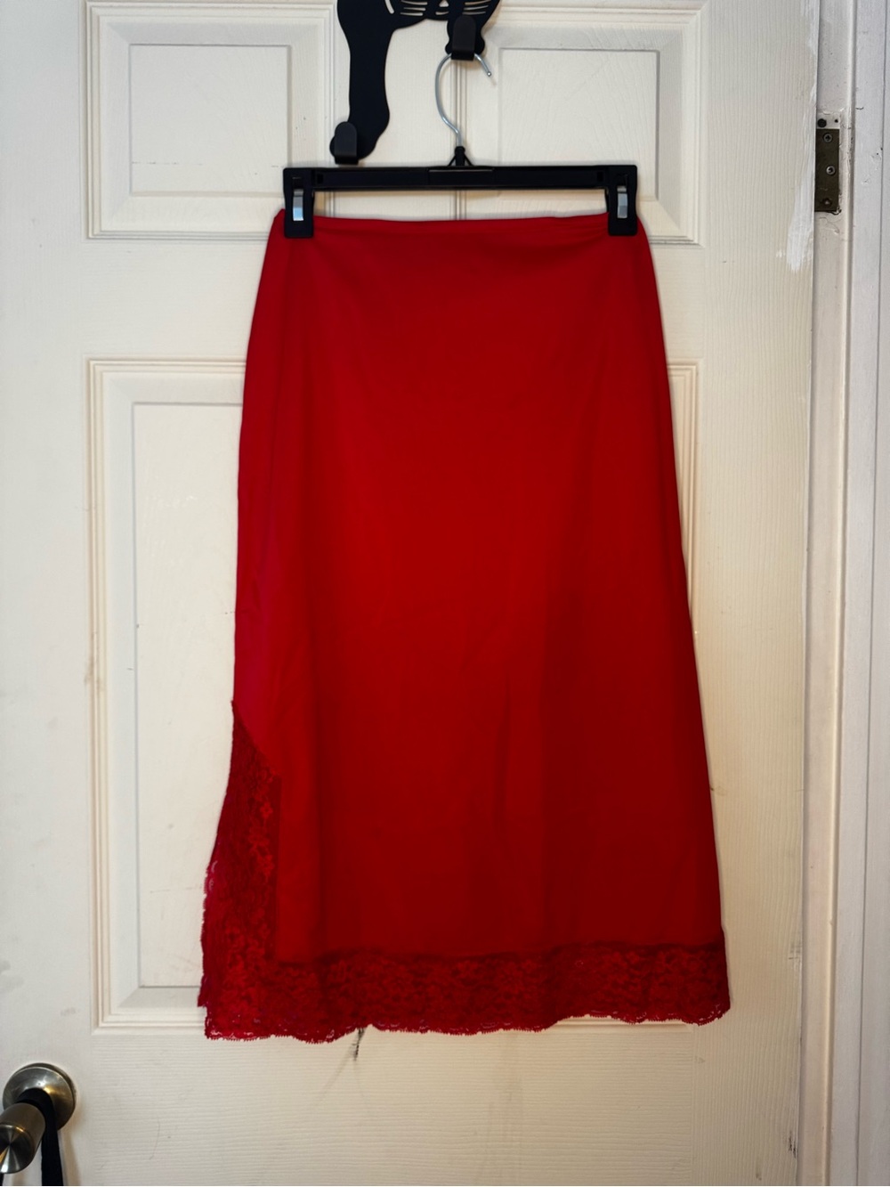 Vintage Van Raalte Opaquelon Red Half Slip Lace Trim Nylon Women’s Small